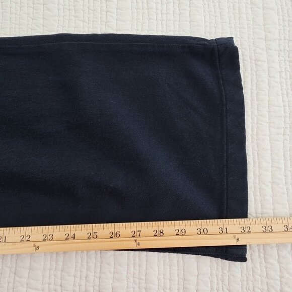 Zara Wide Leg Pants Women's 4 (32x32) Navy Blue NEW NWT 100% Cotton Supersoft - Picture 6 of 15